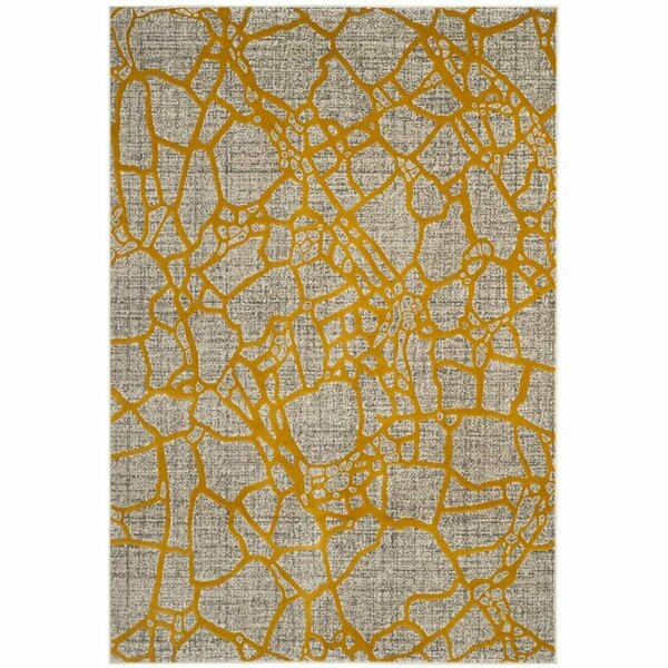 Safavieh Porcello Power Loomed Rectangle Area Rug Light Grey & Yellow - 6 x 9 ft. PRL7737C-6